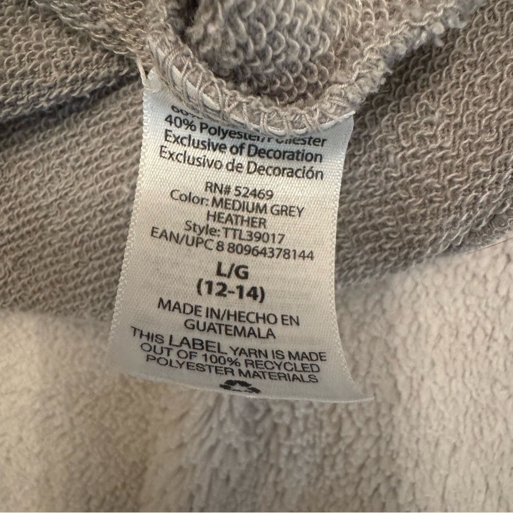 Time And Tru BMW Logo Sweatshirt Girls Large 12-14 Grey Crewneck - Picture 6 of 7